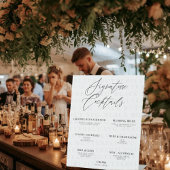 Editable Wedding Signature Drinks Bar Menu – 10x12 台座サイン