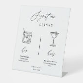 Editable Wedding Signature Drinks Menu Table Sign 台座サイン (正面)