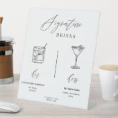 Editable Wedding Signature Drinks Menu Table Sign 台座サイン (インサイチュ)