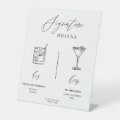 Editable Wedding Signature Drinks Menu Table Sign 台座サイン (正面)