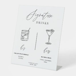 Editable Wedding Signature Drinks Menu Table Sign 台座サイン