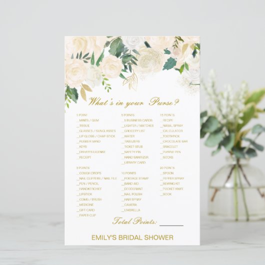 Editable What's on your Purse Bridal Shower Game (スタンド正面)