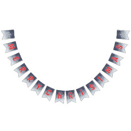 Editable White Christmas Banner バンティングフラッグ