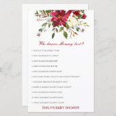 Editable Who Knows Mommy Best Baby Shower Game (正面/裏面)