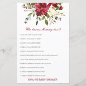 Editable Who Knows Mommy Best Baby Shower Game (正面)