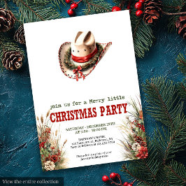 Editable Wild West Christmas party digital Invites 招待状