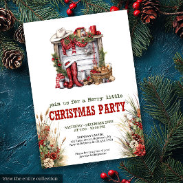 Editable Wild West Holiday Party Invitation 招待状