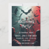 Editable Zombie Halloween Party Invitation| Spooky 招待状 (正面)