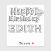 Edith Happy Birthday silver Aufkleber Sticker シール (シート)