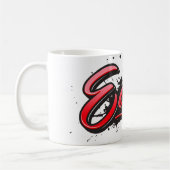 Edith red Heart Graffiti Tasse Kaffeetasse コーヒーマグカップ (左)