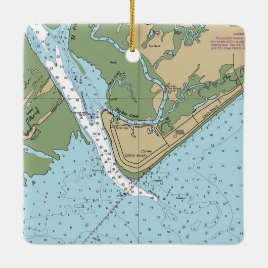 Editoビーチサウスカロライナのグラフ セラミックオーナメント (裏面)