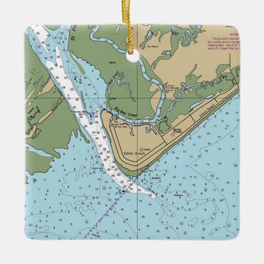 Editoビーチサウスカロライナのグラフ セラミックオーナメント (正面)
