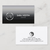 Editor Print Publishing Elegant Monogram 名刺 (正面/裏面)