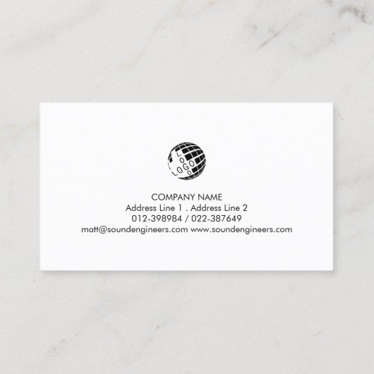 Editor Print Publishing Elegant Monogram 名刺 (裏面)