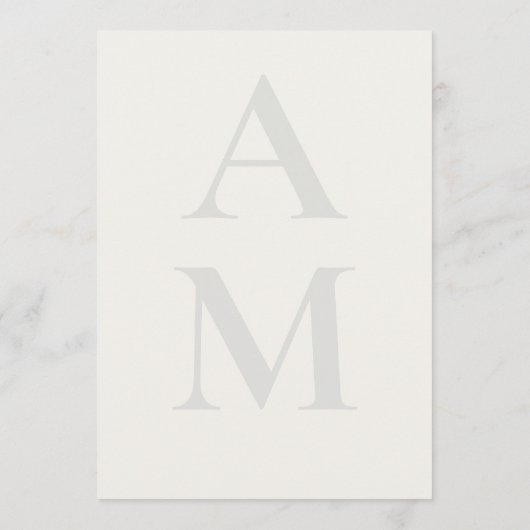 Editorial Initial Minimal Wedding Program Card プログラム (裏面)