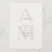 Editorial Initial Minimal Wedding Program Card プログラム (正面)