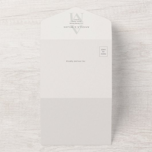 Editorial Initial Wedding オールインワン招待状 (外側)