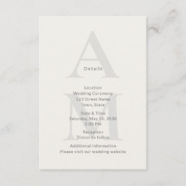 Editorial Initial Wedding Details Card エンクロージャーカード