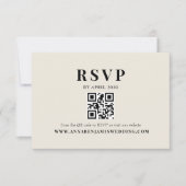 Editorial Ivory Photo QR Code Wedding 出欠カード (正面)
