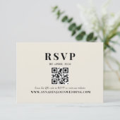 Editorial Ivory Photo QR Code Wedding 出欠カード (スタンド正面)