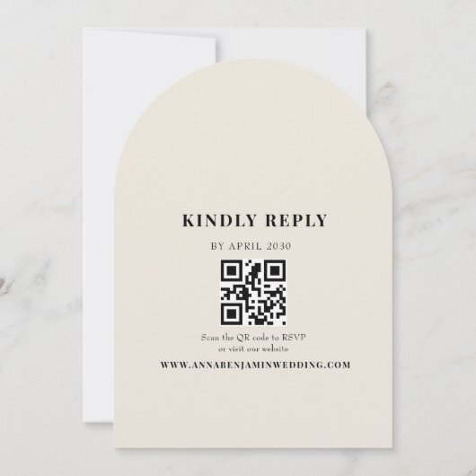 Editorial Ivory Photo Wedding 招待状 (裏面)