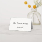 Editorial Minimalist Winter Wedding Folded プレイスカード (正面)