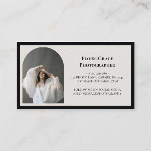 Editorial Photo Logo Black Business Card 名刺 (裏面)