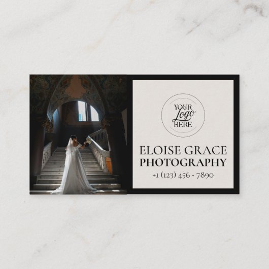 Editorial Photo Logo Black Business Card 名刺 (正面)