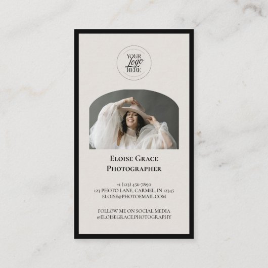 Editorial Photo Logo QR Code Business Card 名刺 (裏面)