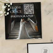 Editorial Photo Logo QR Code Square Business Card スクエア名刺