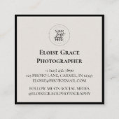 Editorial Photo Logo QR Code Square Business Card スクエア名刺 (裏面)