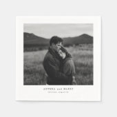 Editorial Photo Serif Black White Wedding スタンダードカクテルナプキン (正面)