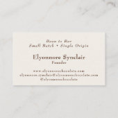 Editorial Serif Bean to Bar Chocolate Maker  名刺 (裏面)