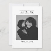Editorial Serif Black & White Photo Save the Date セーブザデート (正面)