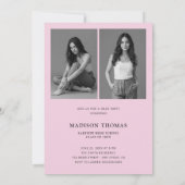 Editorial Soft Pink Typography Graduation 招待状 (裏面)