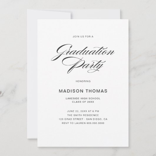 Editorial Typography Graduation  招待状 (裏面)