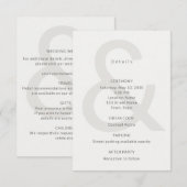 Editorial Typography Wedding Details Card エンクロージャーカード (正面/裏面)