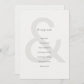 Editorial Typography Wedding Program プログラム (正面/裏面)