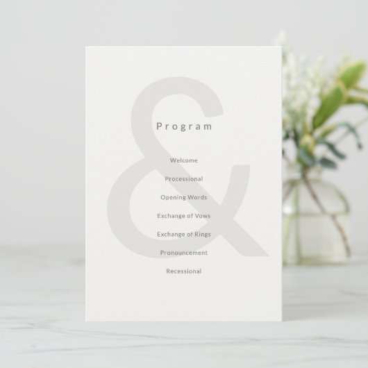 Editorial Typography Wedding Program プログラム (スタンド正面)