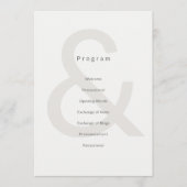 Editorial Typography Wedding Program プログラム (正面)