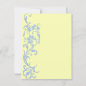 eDIYエレガントシンプルRSVPバタークリームアンドスカイブルー 出欠カード (裏面)