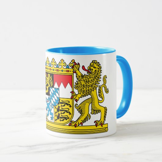 edle Tasse mit bayerischem Staatswappen マグカップ (正面右)