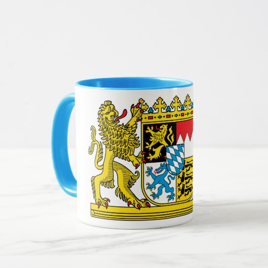 edle Tasse mit bayerischem Staatswappen マグカップ (正面左)