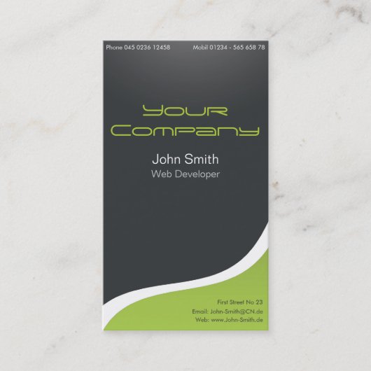 Edle Visitenkarte Web Developer, Grafikdesigner 名刺 (正面)
