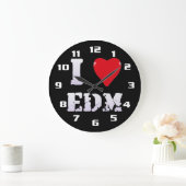 EDMが好きです。ハートEDMクール ラージ壁時計 (ホーム)