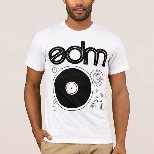 EDMのレトロのターンテーブルのワイシャツ Tシャツ (正面)