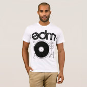 EDMのレトロのターンテーブルのワイシャツ Tシャツ (正面フル)