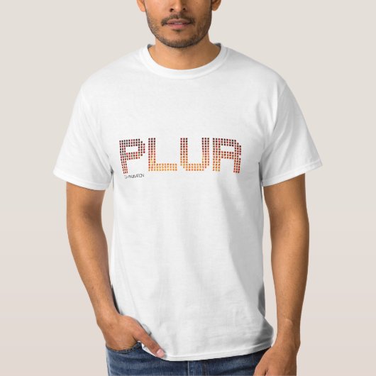 EDMの激怒の激賞PLUR "PLUR"はED Maginationを平方します Tシャツ (正面)