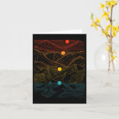 Edmテクノサンムーンミュージックフェスティバルパーティー踊りD カード (黄色い花)