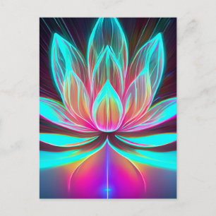 EDMネオンレーザーが蓮の花を目覚めさせる ポストカード